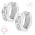 Stainless Steel Hoop Earrings with 4 CZ Stones - Monera-Design Co., Ltd