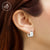 Steel Huggies Earrings 7 MM with Glued CZ - Monera-Design Co., Ltd