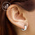 Clip On Steel 4 MM Earrings Hoop Huggie Non-Piercing with Glued CZ - Monera-Design Co., Ltd