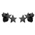 Cute Small Tiny Triple Stars Stud Steel Earrings - Monera-Design Co., Ltd