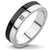 Two Tones Steel Ring With CZ and PVD - Monera-Design Co., Ltd