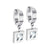 Steel Huggies Earrings with Drop Square CZ Stone - Monera-Design Co., Ltd