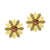 Flower Stud Earrings with Middle Stone - Monera-Design Co., Ltd