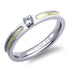 Thin Shell Steel Ring with CZ stone