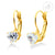 Love Stainless Steel Heart Cubic Zirconia Lever Back Earrings - Monera-Design Co., Ltd