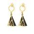 Dangle Drop Triangle Two Tone Steel Earrings With Love Writing