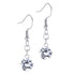 Steel Sparkly Round CZ Dangle Drop Earrings