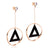 Dangle Drop Triangle Round Steel Earrings - Monera-Design Co., Ltd