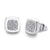 Small Glittering Sparkly Rounded Square Stud Steel Earrings - Monera-Design Co., Ltd