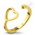 Open Steel Ring with Heart Design - Monera-Design Co., Ltd