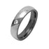 Stainless Steel Laser design Ring with CZ