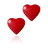 Stud Red Heart Steel Earrings