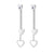 Dangle Drop Heart Steel Earrings with Heart CZ - Monera-Design Co., Ltd