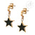 Stud Earrings with Drop Star and Epoxy Fill - Monera-Design Co., Ltd