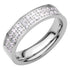 Cubic Zirconia Half Eternity Stainless Steel Wedding Band Ring