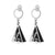Dangle Drop Triangle Two Tone Steel Earrings With Love Writing - Monera-Design Co., Ltd