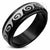 Spinning Black Steel Ring with Wave Laser - Monera-Design Co., Ltd