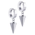 Steel Huggies Earrings with Drop Spike