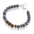 Stainless Steel bracelet with Grey beads mixed with tiger eye - Monera-Design Co., Ltd