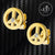 Stud Steel Earrings Peace Sign with CZ - Monera-Design Co., Ltd
