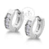 Steel Sparkly CZ Huggie Hoop Earrings for Women
