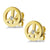 Stud Steel Earrings Peace Sign with CZ - Monera-Design Co., Ltd