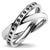 Double Interlocking High Polish CZ Stainless Steel Band Ring - Monera-Design Co., Ltd