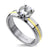 Stainless Steel Solitaire Cubic Zircon Engagement Ring - Monera-Design Co., Ltd