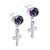 Delicate Small Sparkly Dangling Cross Stud Steel Earrings - Monera-Design Co., Ltd