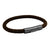 Steel Ribbed Clasp Braided Black Leather Bracelet - Monera-Design Co., Ltd