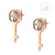 Key Stud Rose Gold Steel Earrings with CZ - Monera-Design Co., Ltd