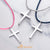 Steel Cross Pendant Adjustable Black Rope Cord Necklace - Monera-Design Co., Ltd