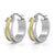 Two Tone Laser Design Steel Huggies Earrings - Monera-Design Co., Ltd