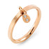 Steel Rose Gold Ring with Drop CZ design