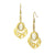 Gold Steel Hook Earrings With Center Oval Stone - Monera-Design Co., Ltd