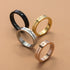 Classic CZ Inlay Groove Fashion Engagement Band Steel Ring