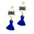 Dangle Drop Cotton and Turning Beads Steel Earrings - Monera-Design Co., Ltd