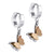 Steel Huggie Earrings With Butterfly Drop - Monera-Design Co., Ltd