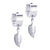 Steel Huggies Earrings with Drop Leaf - Monera-Design Co., Ltd