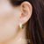 Stainless Steel & Shell Oval Hoop Huggie Earrings - Monera-Design Co., Ltd