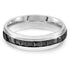 Steel 5 MM Ring with All Around Black Square CZ Stones