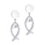 Drop Fish Steel Earrings with CZ - Monera-Design Co., Ltd