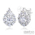 Silver 925 Drop Shape Stud Earrings with Rhodium Plating