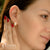 Steel Huggies Hoop Earrings with Glued CZ stones Cross Design - Monera-Design Co., Ltd