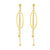 Dangle Drop Ellipse Steel Earrings with Bottom Beads - Monera-Design Co., Ltd