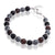 Stainless Steel Bracelet with 3 colors Black Purple and Grey mix beads - Monera-Design Co., Ltd