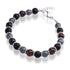 Stainless Steel Bracelet with 3 colors Black Purple and Grey mix beads