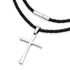 Cross Braided Rope Cord Steel Necklace
