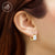 Steel Huggies Earrings 7 MM with Glued CZ - Monera-Design Co., Ltd