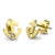 Stud Anchor Gold Steel Earrings With CZ - Monera-Design Co., Ltd